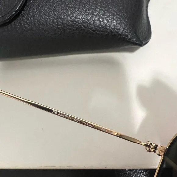 Ray-Ban Gold and Green Hexagonal Sunglasses - Picture 8 of 9